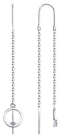 Серьги-цепочки SOKOLOV 94025983 вес 1.65 г серебро, фианит купить,13169