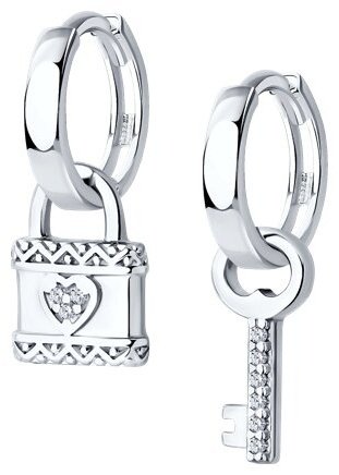Серьги SOKOLOV 94026427 вес 2.71 г серебро, фианит купить,12312