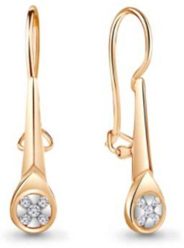 Серьги AQUAMARINE 48948А.6 вес 1.47 г серебро, фианит купить,20315