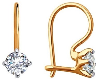 Серьги Diamant 51-120-02038-1 вес 1.01 г золото, фианит купить,78832