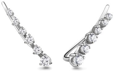 Клаймберы AQUAMARINE 45501А.5 вес 1.6 г серебро, фианит купить,16621