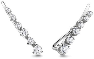 Клаймберы AQUAMARINE 45501А.5 вес 1.6 г серебро, фианит купить,16621