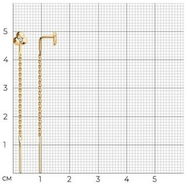 Серьги-цепочки Diamant 51-123-00370-1 вес 0.83 г золото, фианит купить,97470