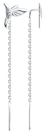Серьги-цепочки SOKOLOV 94025973 вес 1.22 г серебро, фианит купить,12499