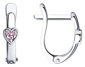 Серьги Diamant 94-120-01131-1 вес 1.45 г серебро, фианит купить,10599