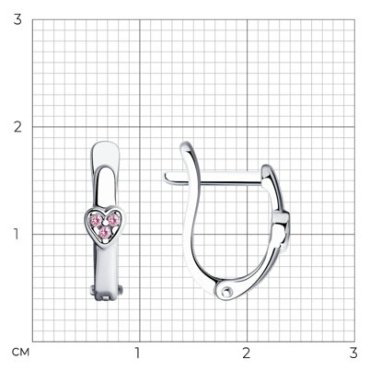 Серьги Diamant 94-120-01131-1 вес 1.45 г серебро, фианит купить,10599