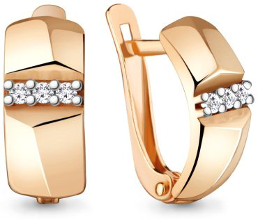 Серьги AQUAMARINE 48211А.6 вес 2 г серебро, фианит купить,20315