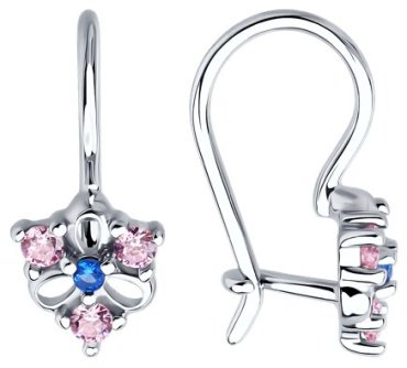 Серьги Diamant 94-120-02163-1 вес 1.21 г серебро, фианит купить,8123