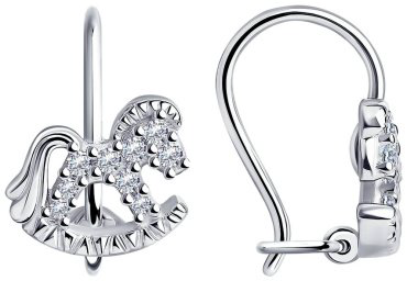 Серьги Diamant 94-120-00988-1 вес 1.55 г серебро, фианит купить,6599