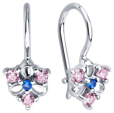 Серьги Diamant 94-120-02163-1 вес 1.21 г серебро, фианит купить,8123