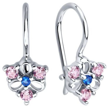 Серьги Diamant 94-120-02163-1 вес 1.21 г серебро, фианит купить,8123