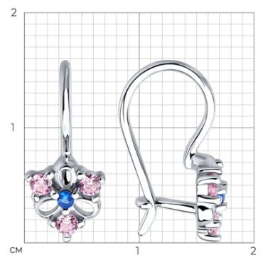 Серьги Diamant 94-120-02163-1 вес 1.21 г серебро, фианит купить,8123