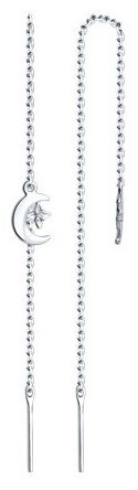 Серьги-цепочки Diamant 94-123-01439-1 вес 1.57 г серебро, фианит купить,6764