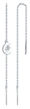 Серьги-цепочки Diamant 94-123-01439-1 вес 1.57 г серебро, фианит купить,6764