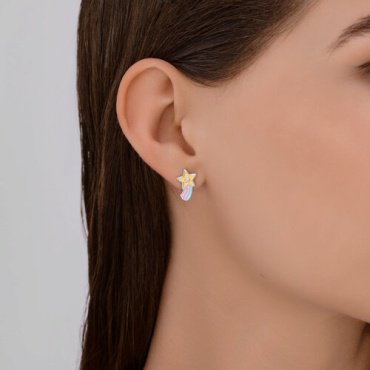 Серьги Diamant 94-120-02218-1 вес 1.86 г серебро, фианит, эмаль купить,11230