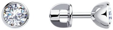 Пусеты SOKOLOV 94021901 вес 1.61 г серебро, фианит купить,9004