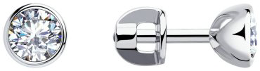 Пусеты SOKOLOV 94021901 вес 1.61 г серебро, фианит купить,9004