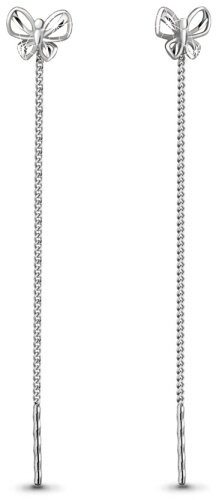 Серьги-цепочки AQUAMARINE 30811 вес 0.72 г серебро, без вставок купить,11774