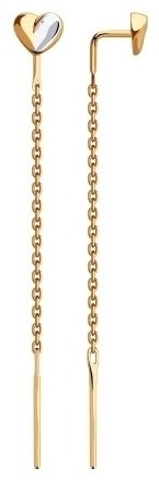 Серьги-цепочки Diamant 51-123-00432-1 вес 1.02 г золото, без вставок купить,88107