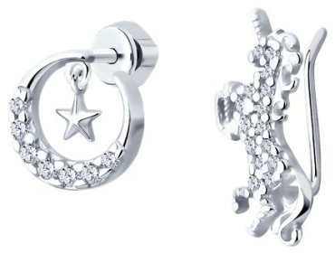 Серьги SOKOLOV 94026199 вес 1.59 г серебро, фианит купить,9779