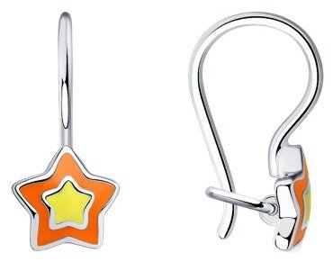 Серьги Diamant 94-120-01530-1 вес 1.25 г серебро, эмаль купить,8105