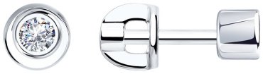 Пусеты SOKOLOV 94021526 вес 1.13 г серебро, фианит купить,7897