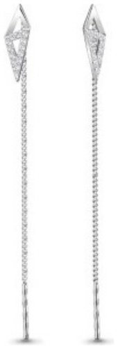 Серьги-цепочки AQUAMARINE 45486A.5 вес 0.83 г серебро, фианит купить,11774