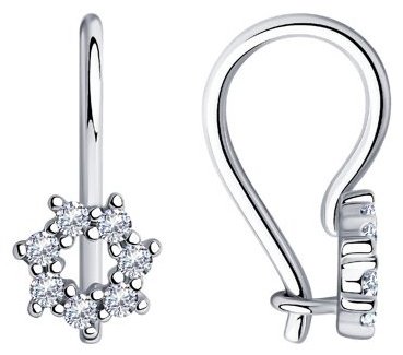 Серьги Diamant 94-120-00675-1-sk24 вес 0.94 г серебро, фианит купить,7044