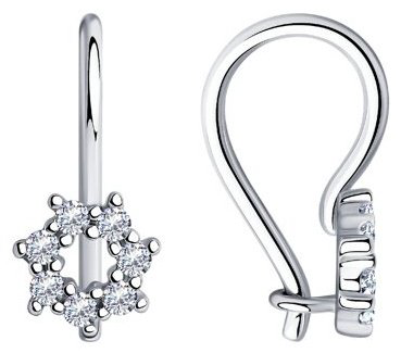 Серьги Diamant 94-120-00675-1-sk24 вес 0.94 г серебро, фианит купить,7044