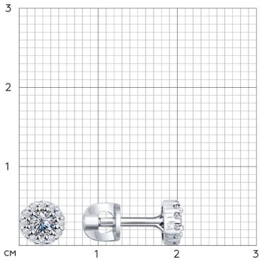 Пусеты SOKOLOV 94021887-sk19 вес 1.37 г серебро, фианит купить,12309