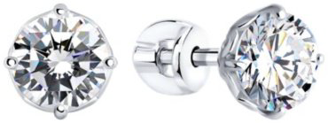 Пусеты SOKOLOV 94025227 вес 1.89 г серебро, фианит купить,15000