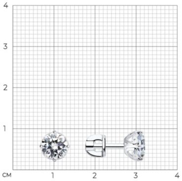 Пусеты SOKOLOV 94025227 вес 1.89 г серебро, фианит купить,15000