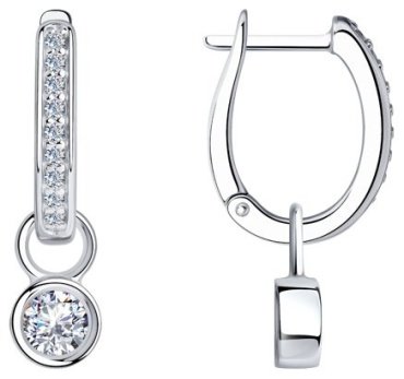 Серьги SOKOLOV 94024203 вес 13.91 г серебро, жемчуг, фианит купить,71430