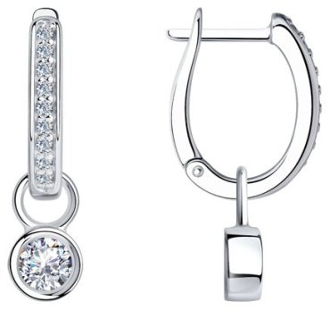 Серьги SOKOLOV 94024203 вес 13.91 г серебро, жемчуг, фианит купить,71430