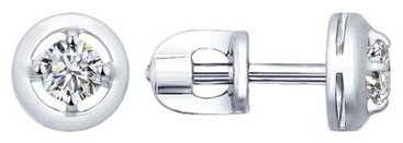 Пусеты SOKOLOV 94021823 CEN00053318 вес 1.48 г серебро, фианит купить,9874