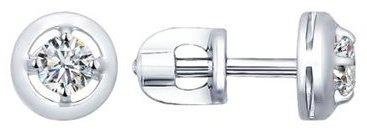 Пусеты SOKOLOV 94021823 CEN00053318 вес 1.48 г серебро, фианит купить,9874