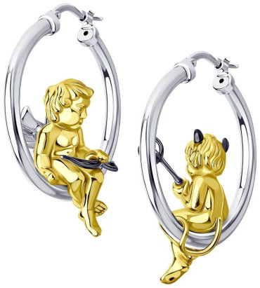 Серьги SOKOLOV 94025092 вес 10.98 г серебро, фианит купить,62713