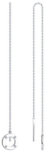 Серьги-цепочки SOKOLOV 94026101 вес 1.86 г серебро, фианит купить,12849