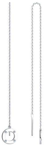 Серьги-цепочки SOKOLOV 94026101 вес 1.86 г серебро, фианит купить,12849