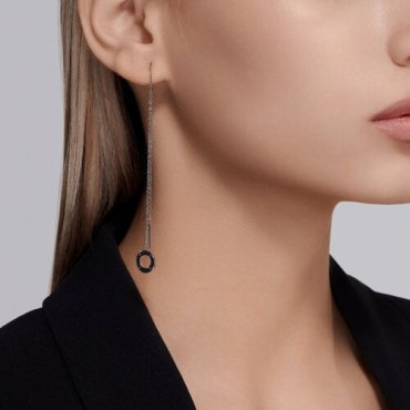 Серьги-цепочки SOKOLOV 94026101 вес 1.86 г серебро, фианит купить,12849