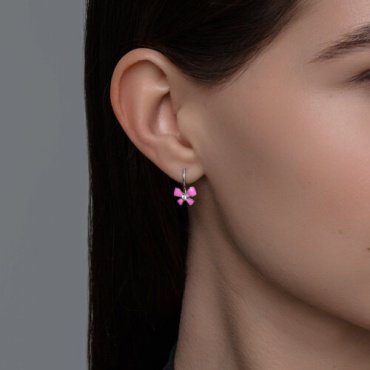 Серьги Diamant 94-120-02150-1 вес 1.32 г серебро, эмаль, фианит купить,7970