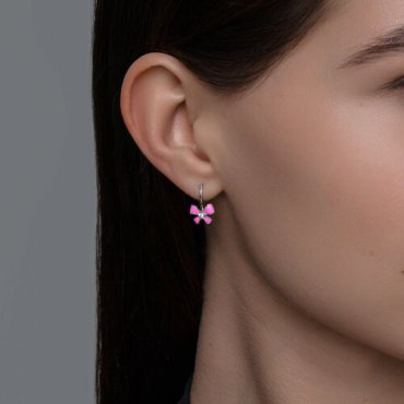 Серьги Diamant 94-120-02150-1 вес 1.32 г серебро, эмаль, фианит купить,7970