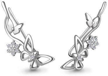 Серьги AQUAMARINE 49381А вес 1.42 г серебро, фианит купить,20777