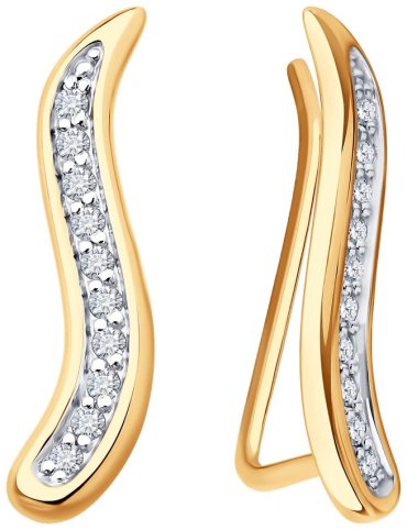 Кафф Diamant 51-120-02905-1 вес 1.32 г золото, фианит купить,130636