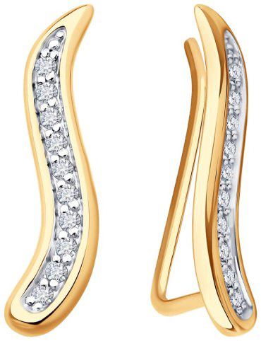 Кафф Diamant 51-120-02905-1 вес 1.32 г золото, фианит купить,130636