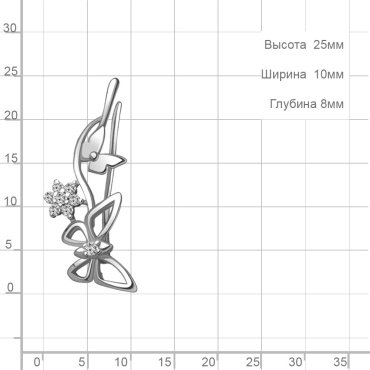 Серьги AQUAMARINE 49381А вес 1.42 г серебро, фианит купить,20777