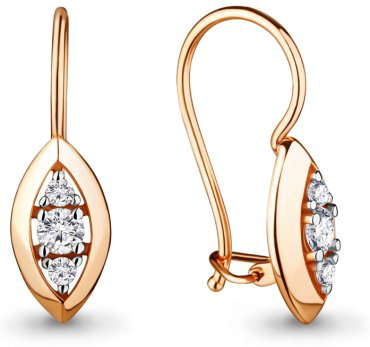 Серьги AQUAMARINE 46683А.6 вес 1.4 г серебро, фианит купить,13712