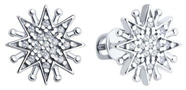Серьги Diamant 94-122-02109-1 вес 1.93 г серебро, фианит купить,15874
