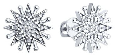 Серьги Diamant 94-122-02109-1 вес 1.93 г серебро, фианит купить,15874
