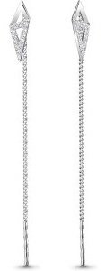 Серьги-цепочки AQUAMARINE 45486А вес 0.82 г серебро, фианит купить,11829